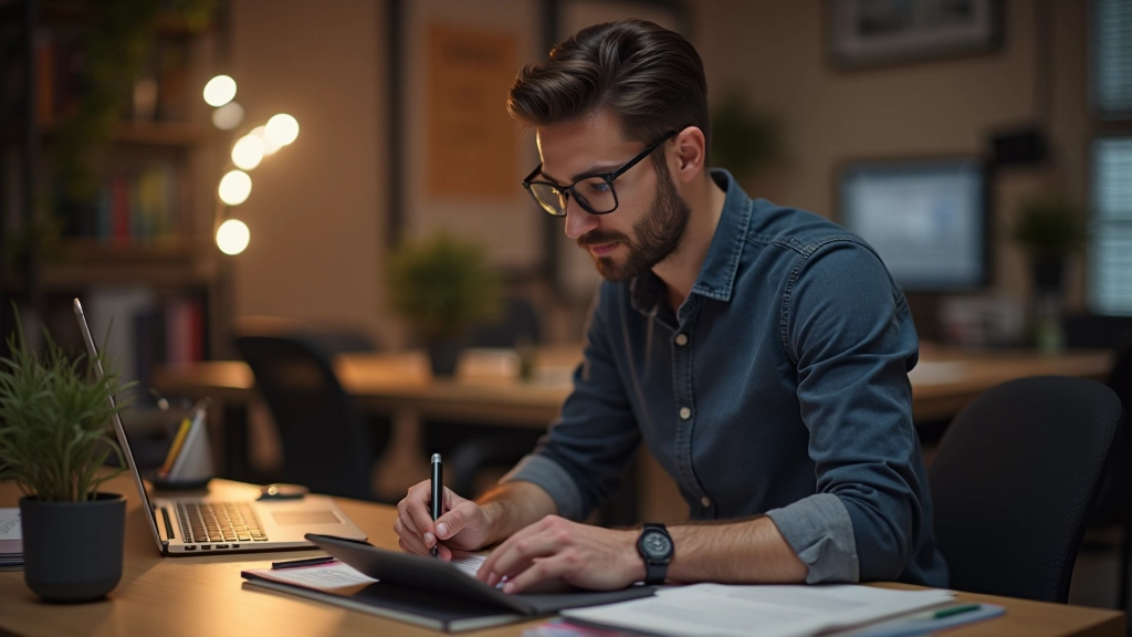 Persona che lavora su un progetto di animazione in uno studio creativo moderno con attrezzature professionali